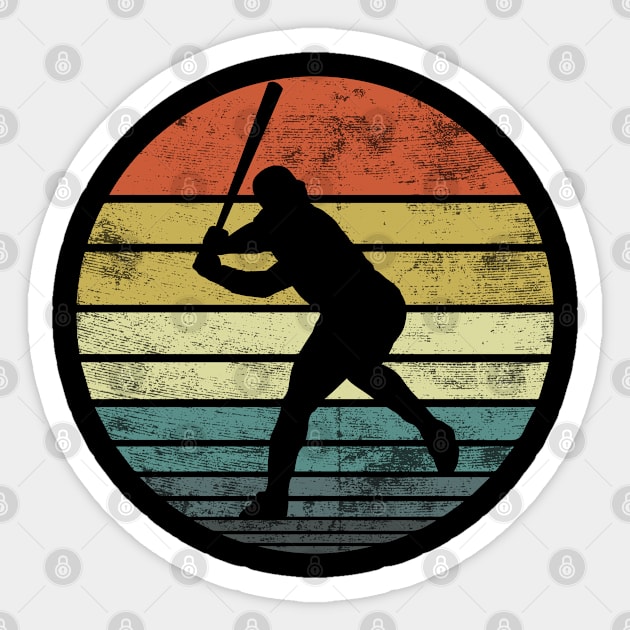 Baseball Player Gift Retro Vintage Style Sticker by stayilbee